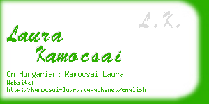 laura kamocsai business card